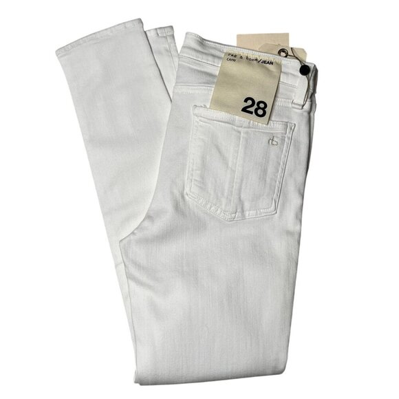 NWT Rag & Bone White Distressed Skinny Capri Jeans With Holes Size 28 - Picture 5 of 12